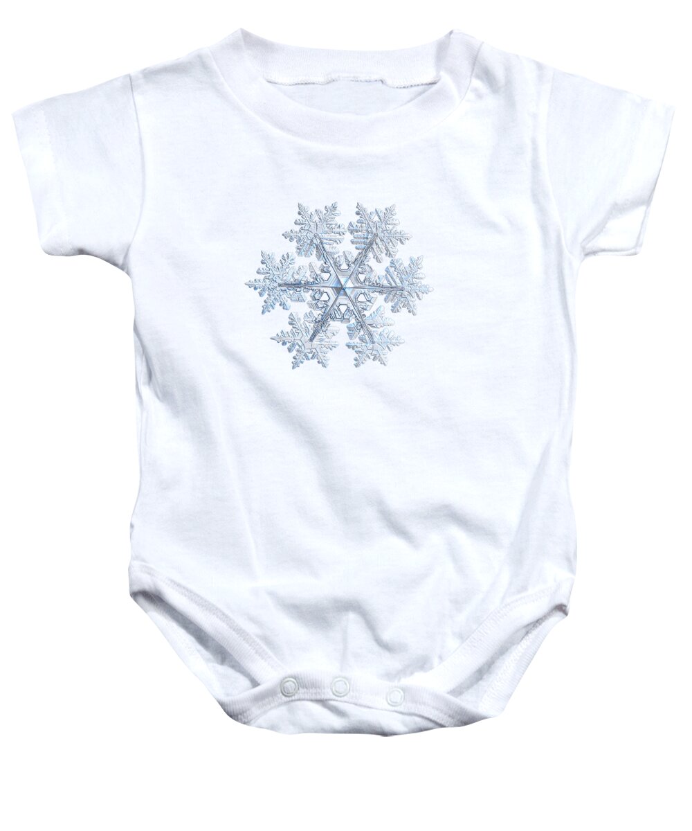 Snowflake Baby Onesie featuring the photograph Real snowflake 2021-02-11_1 by Alexey Kljatov