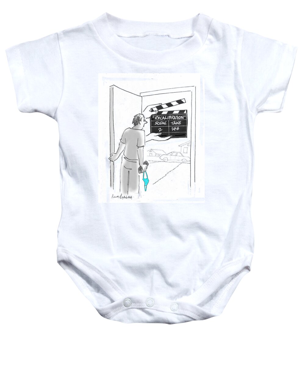 Captionless Baby Onesie featuring the drawing Recalibration by Mort Gerberg