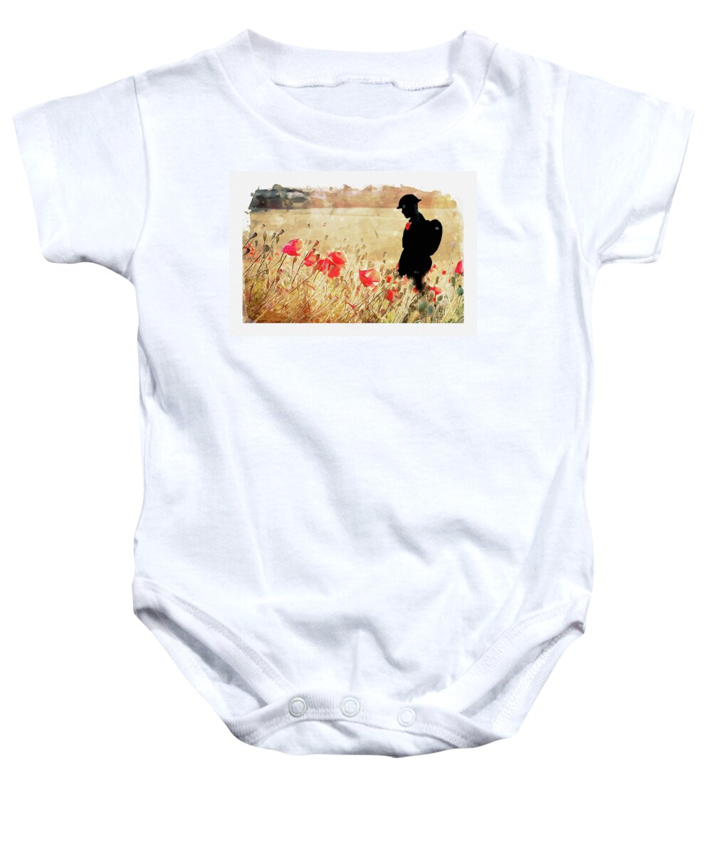Soldier Poppies Baby Onesie featuring the digital art Remember Them by Airpower Art