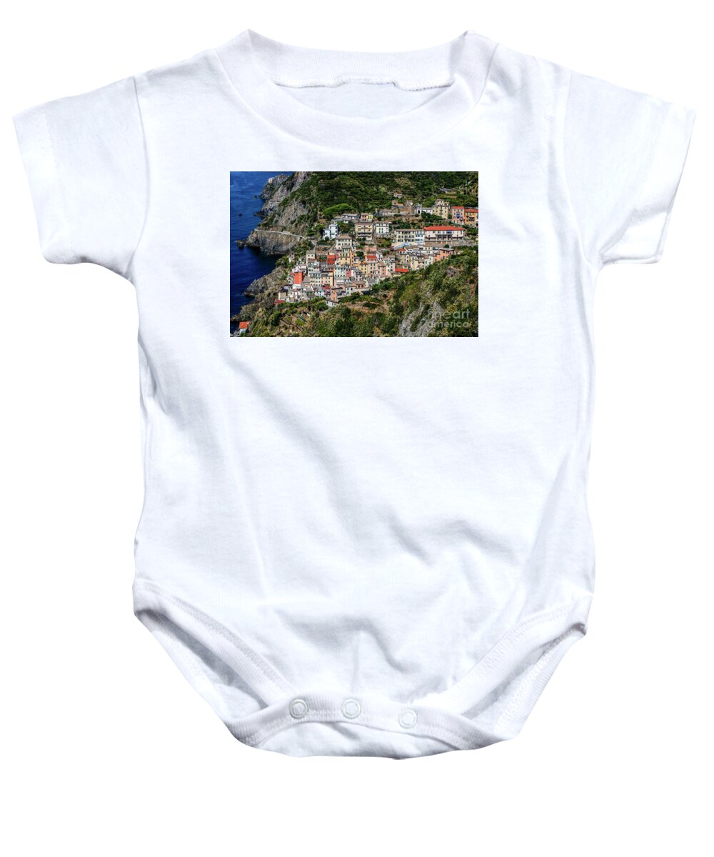 Village Baby Onesie featuring the photograph Riomaggiore, Italy l1 by Daniel Grats