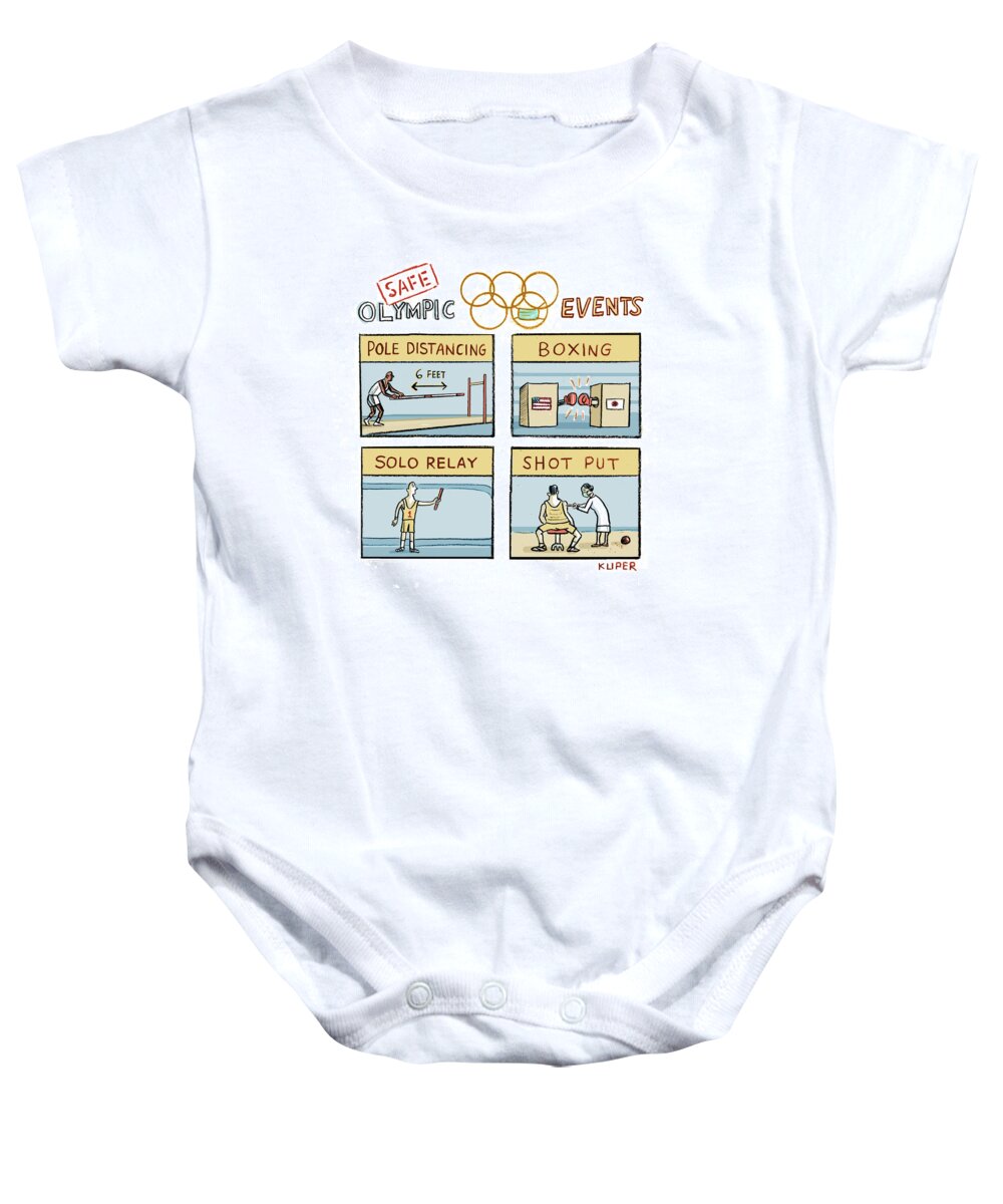 Captionless Baby Onesie featuring the drawing Safe Olympic Events by Peter Kuper