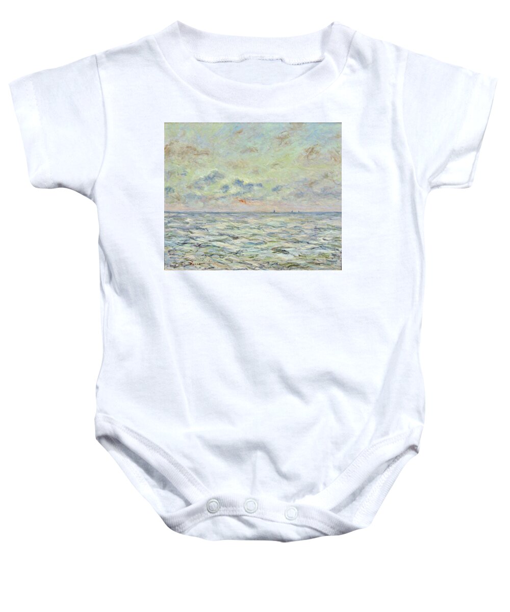 Sailboats Baby Onesie featuring the painting Sailboats in evening mood by Pierre van Dijk