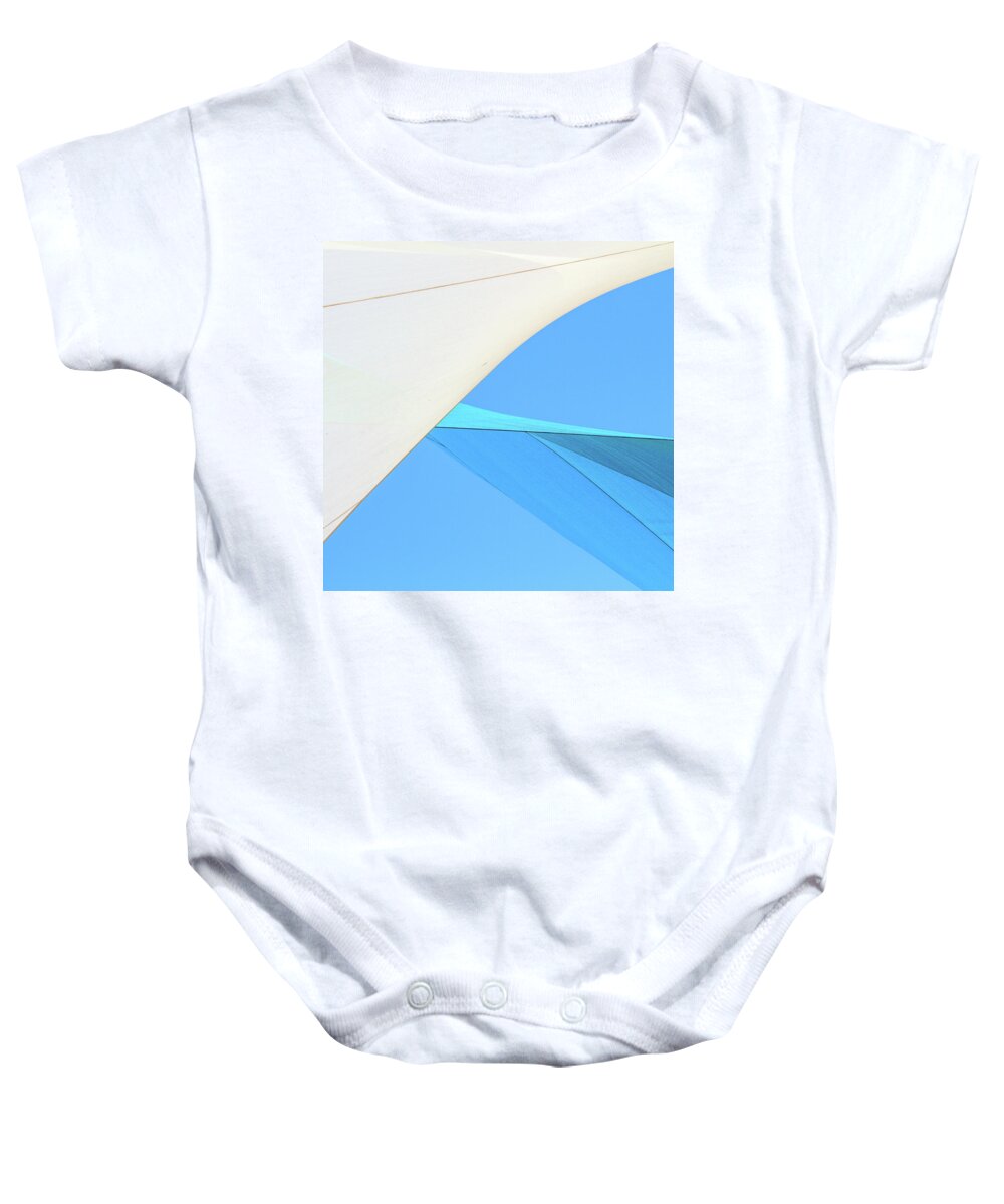 Sailcloth Baby Onesie featuring the photograph Sailcloth Abstract C12 by Bob Orsillo