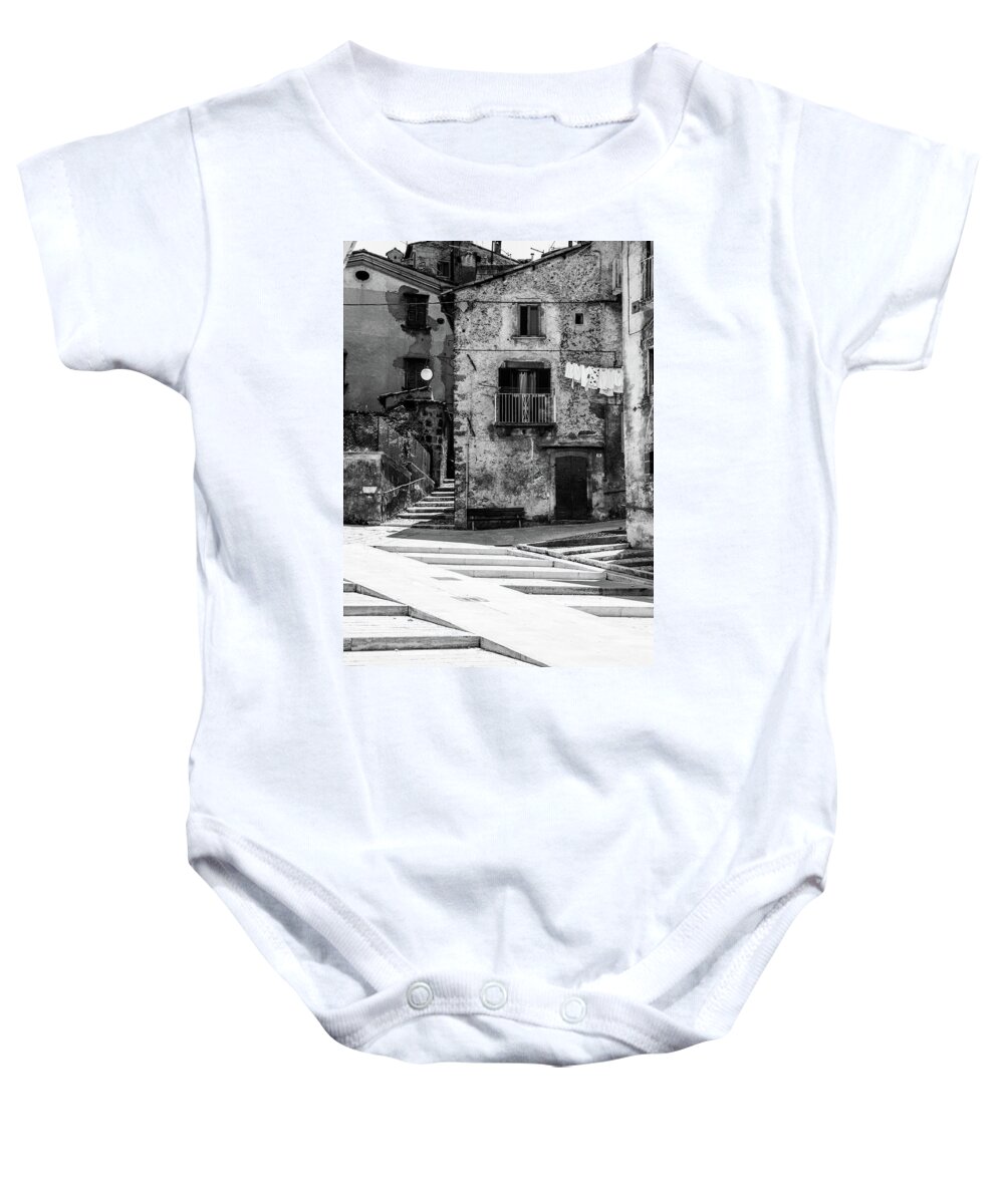 Italian Baby Onesie featuring the photograph Scanno, Italy - BW 04 by AM FineArtPrints