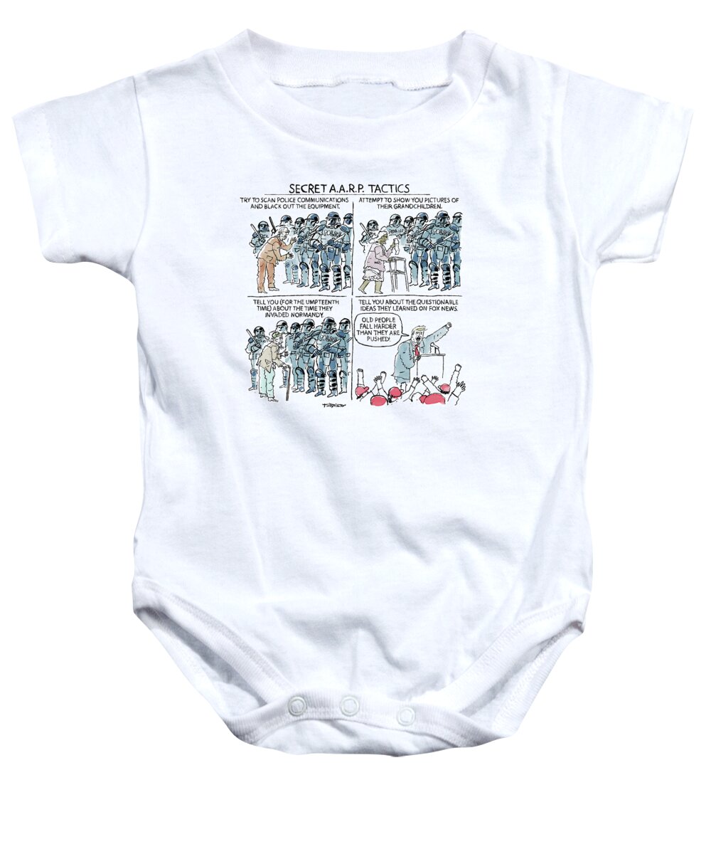 Captionless Baby Onesie featuring the drawing Secret A.A.R.P. Tactics by Tim Hamilton