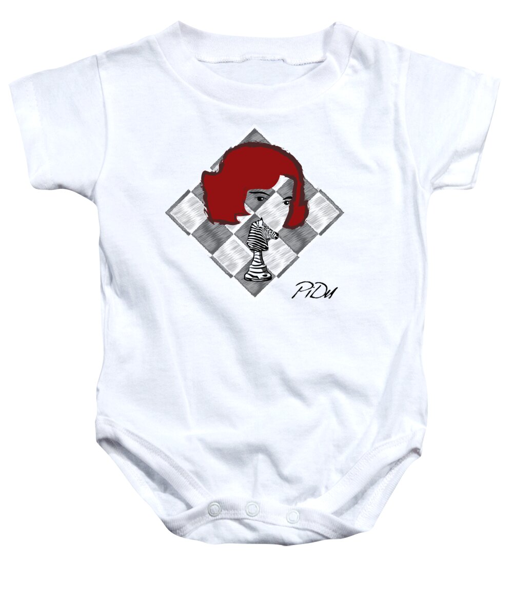 Sexy Baby Onesie featuring the digital art Sexy Chess by Piotr Dulski