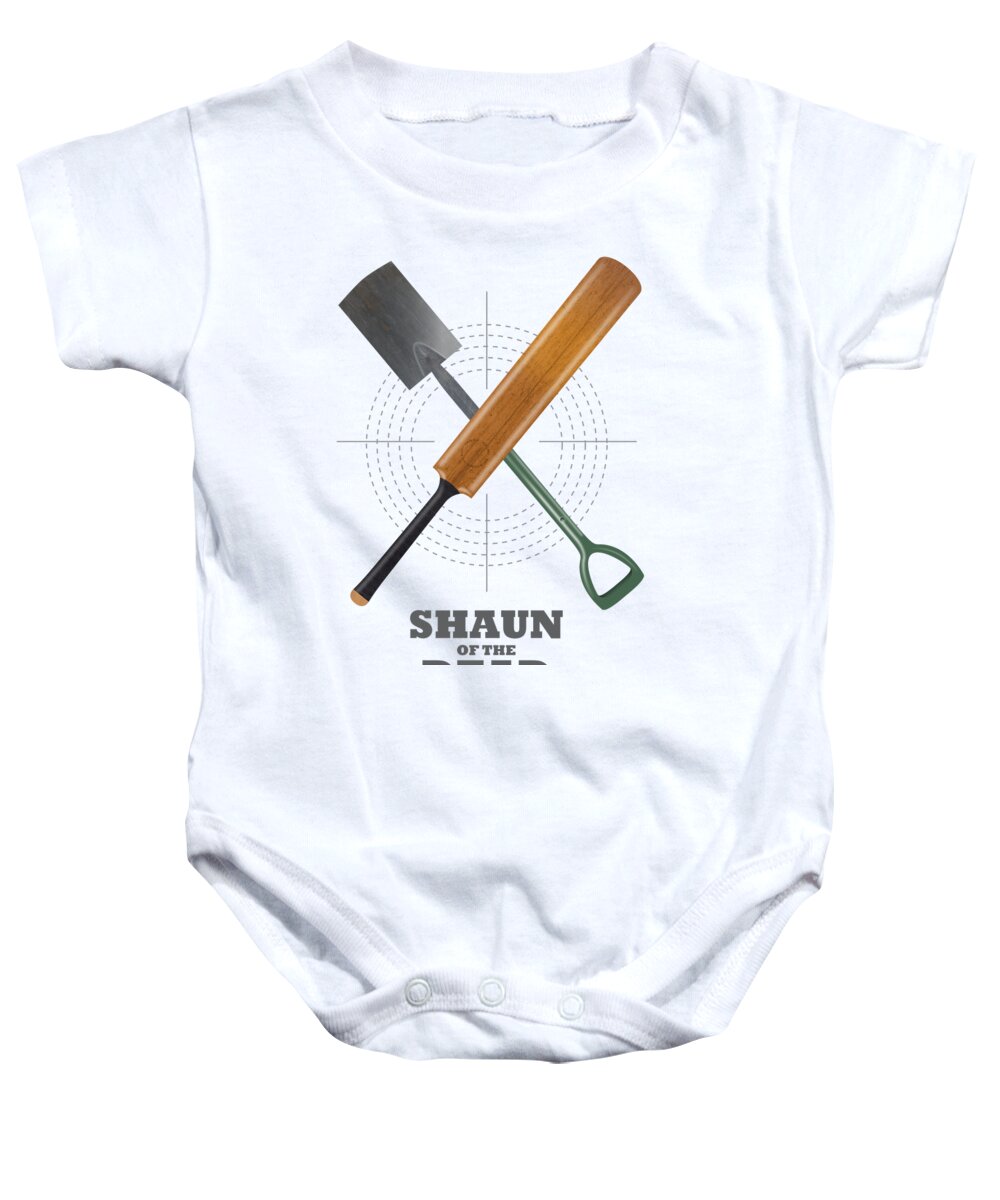 Shaun Of The Dead Baby Onesie featuring the digital art Shaun of the Dead - Alternative Movie Poster by Movie Poster Boy
