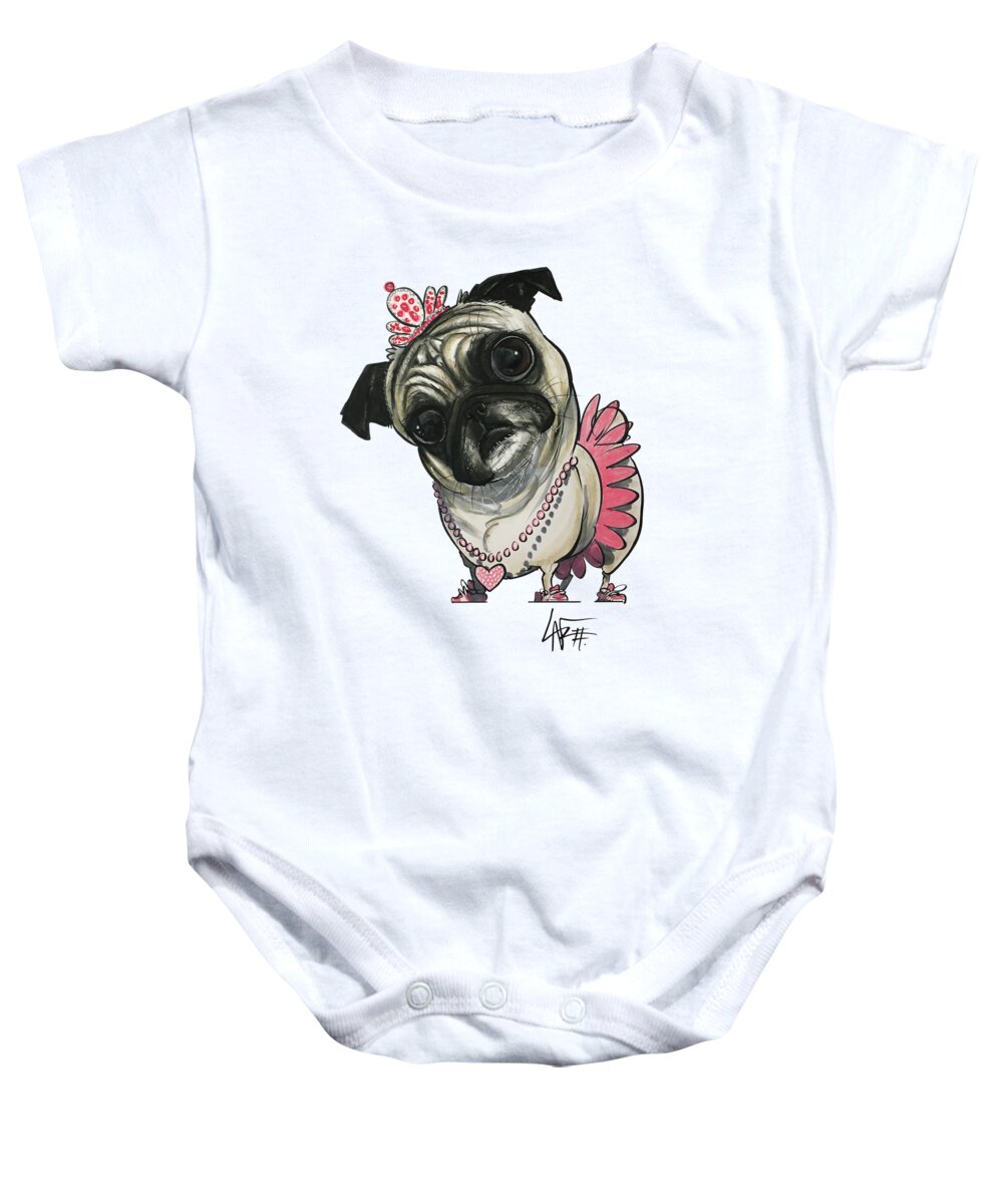 Gotti Baby Onesie featuring the drawing Shultzie Gotti 4279 by Canine Caricatures By John LaFree