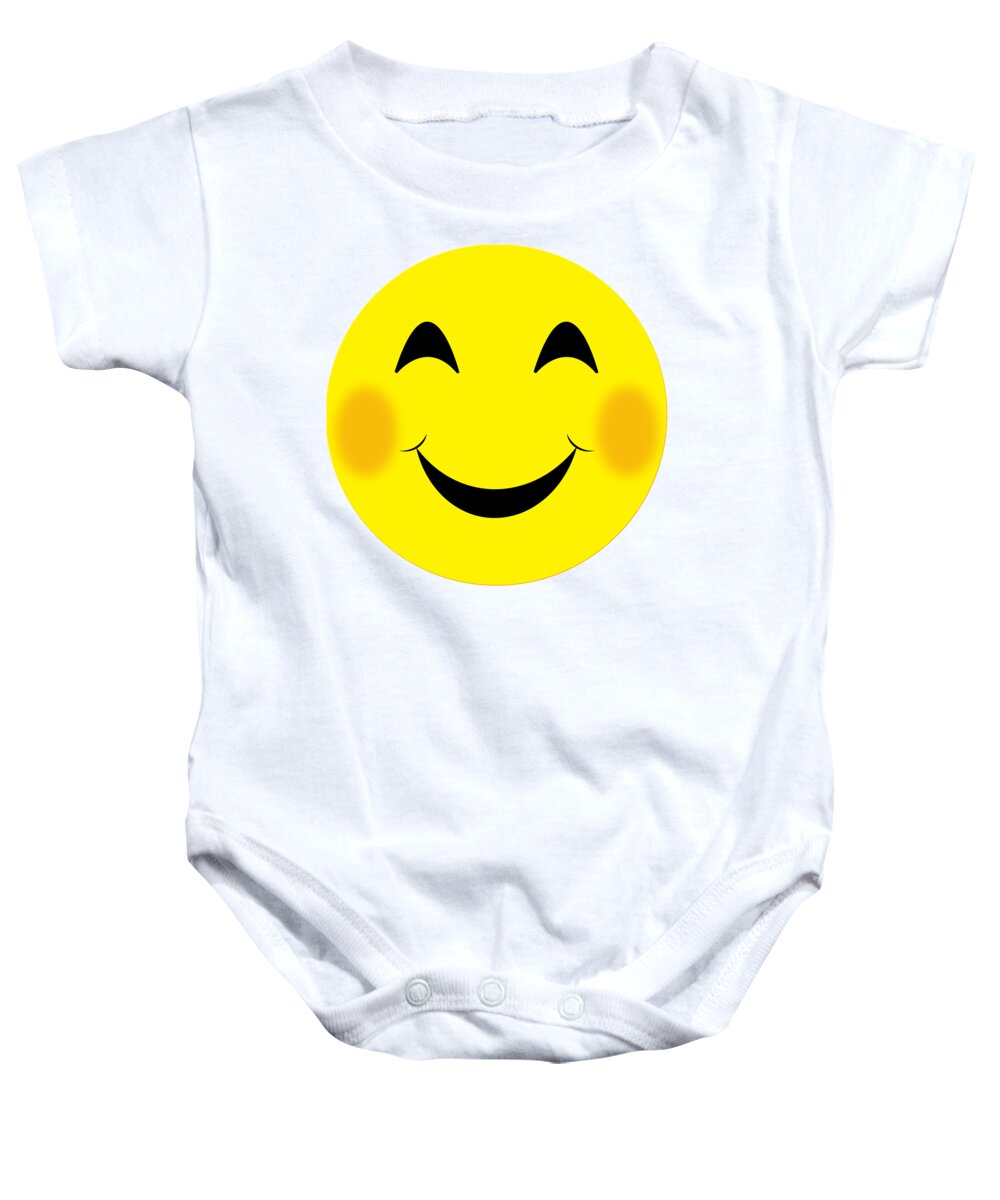 Smiley Face Baby Onesie featuring the digital art Smilee Face by Terri Waters