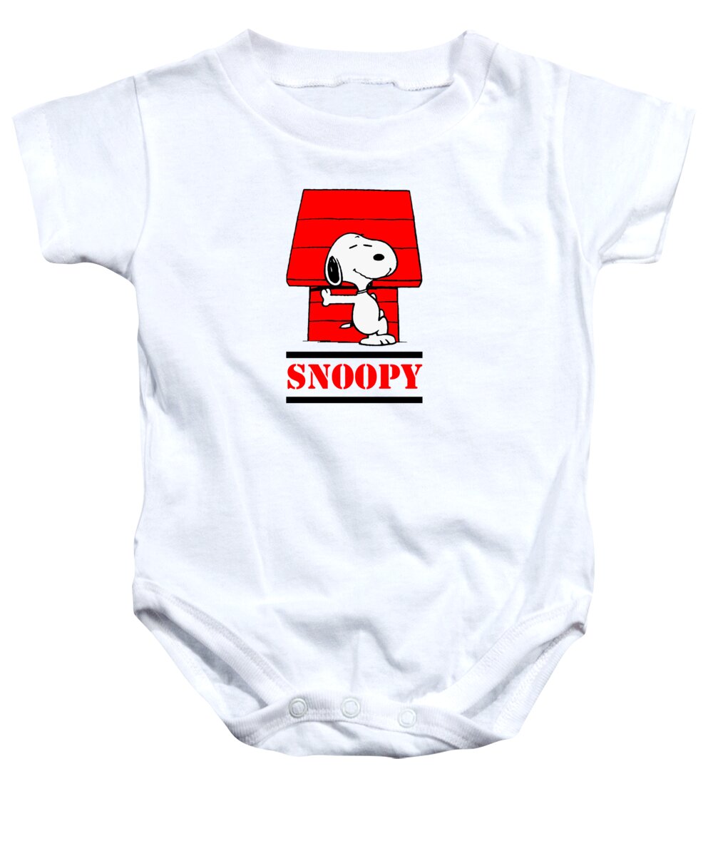 Snoopy Peanuts Onesie Bodysuit Shirt Laying On House 