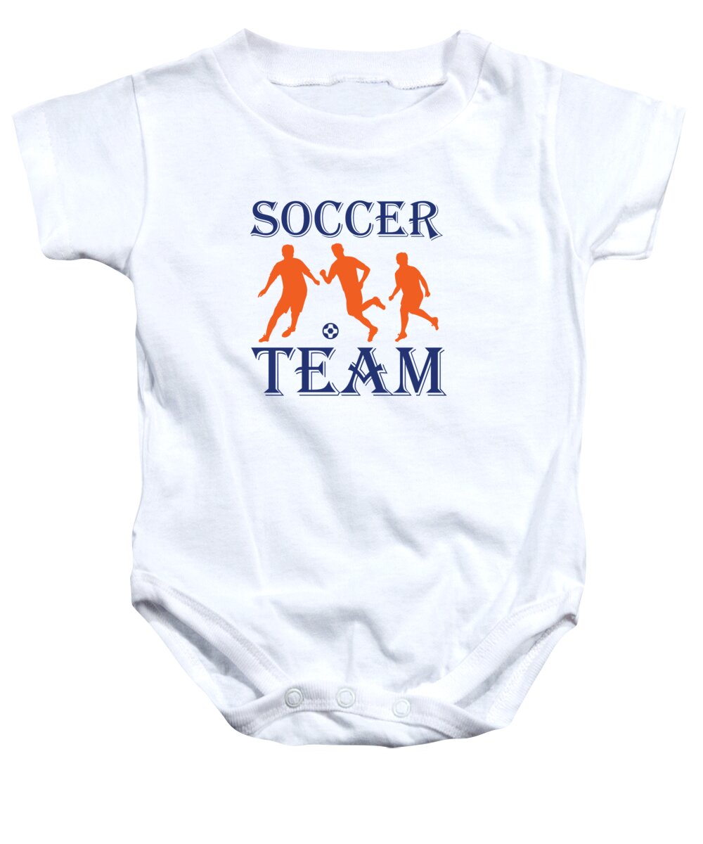 Soccer Baby Onesie featuring the digital art Soccer team by Jacob Zelazny