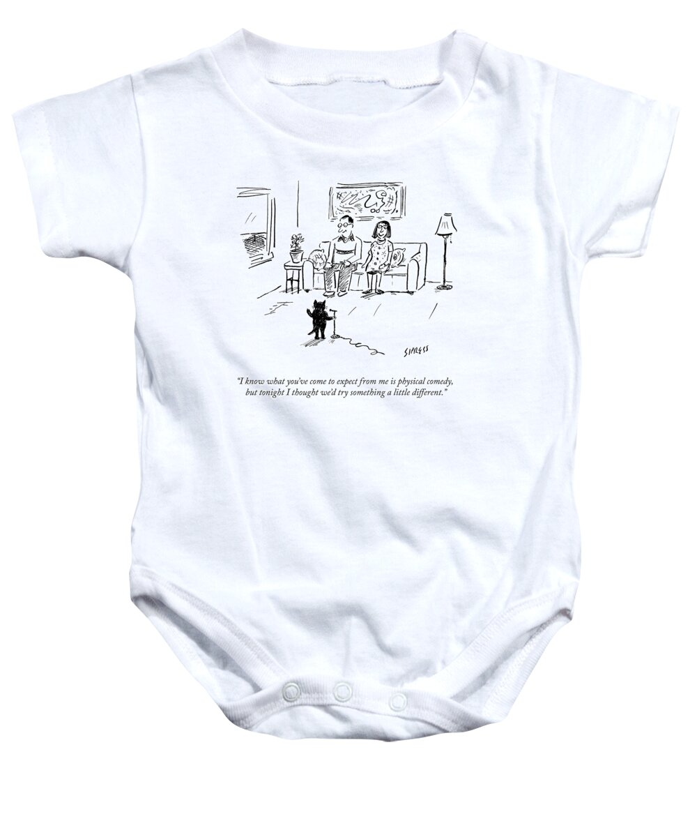 i Know What You've Come To Expect From Me Is Physical Comedy Baby Onesie featuring the drawing Something A Little Different by David Sipress