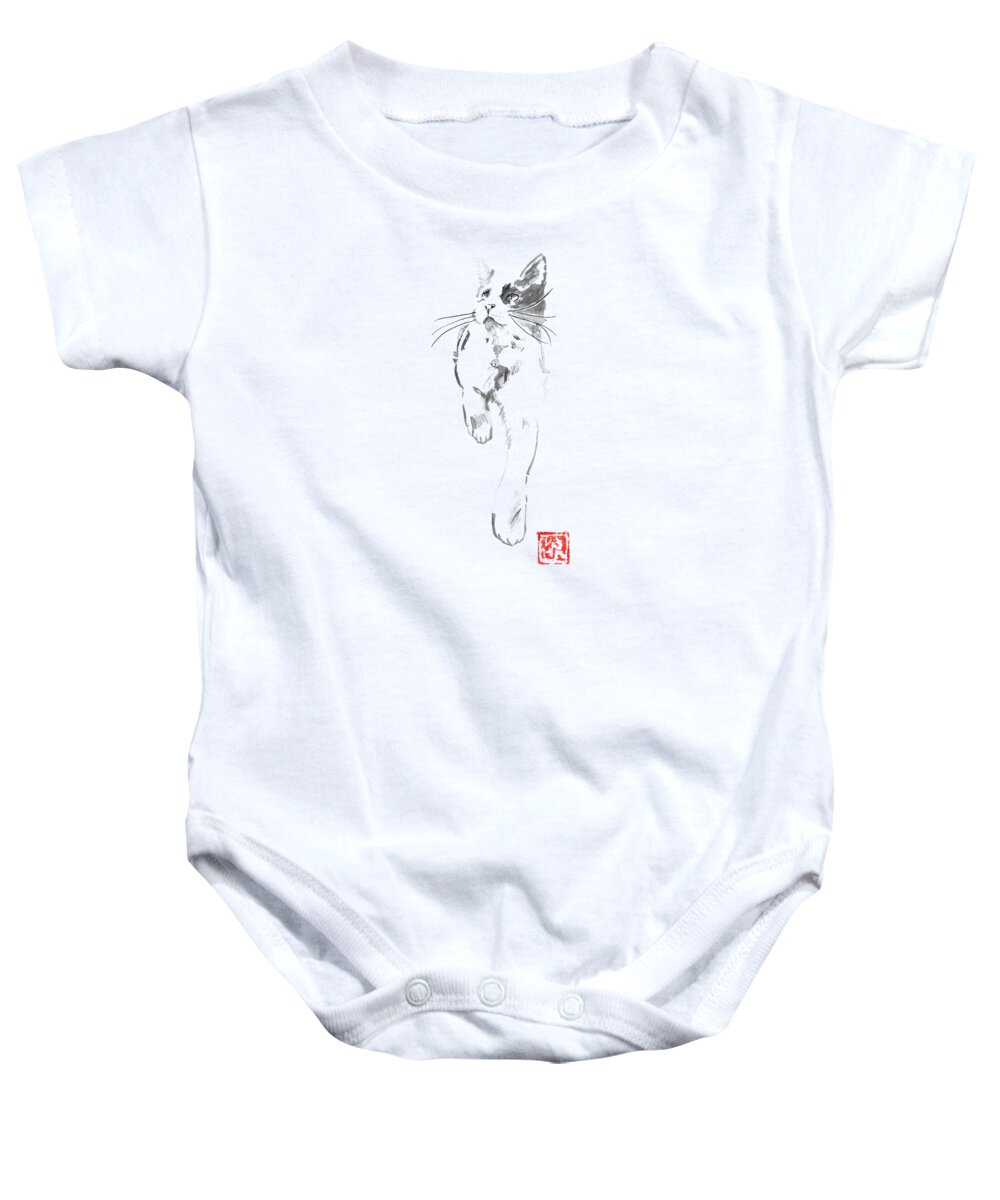 Mountain Baby Onesie featuring the drawing Sophie by Pechane Sumie