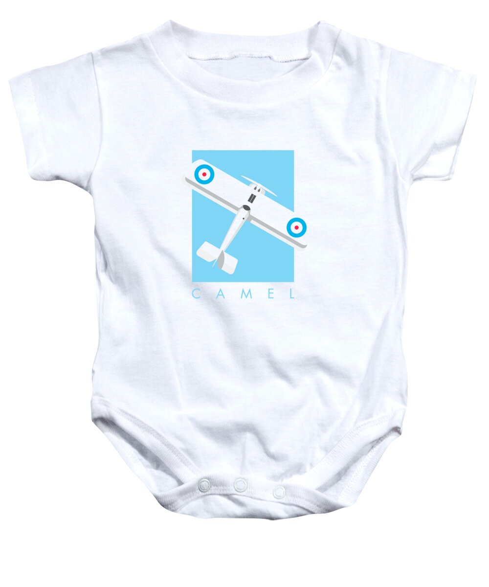 Aircraft Baby Onesie featuring the digital art Sopwith Camel WWI Biplane Aircraft - Sky by Organic Synthesis