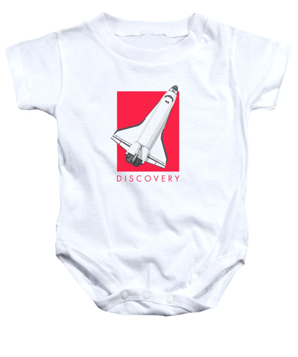 Poster Baby Onesie featuring the digital art Space Shuttle Spacecraft - Crimson by Organic Synthesis