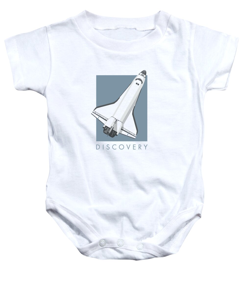 Poster Baby Onesie featuring the digital art Space Shuttle Spacecraft - Slate by Organic Synthesis