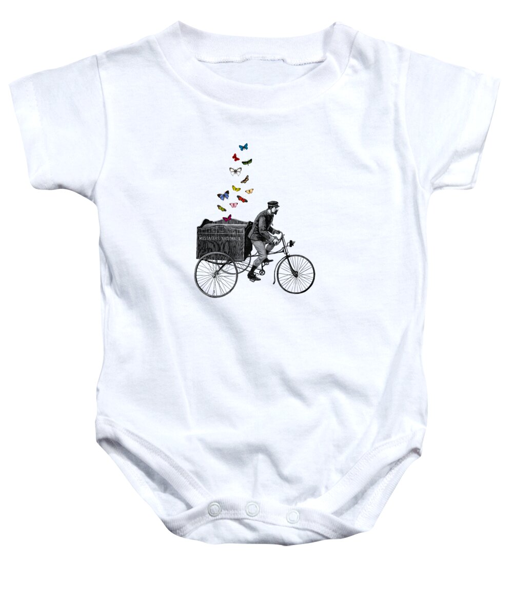 Postman Baby Onesie featuring the digital art Special Delivery by Madame Memento