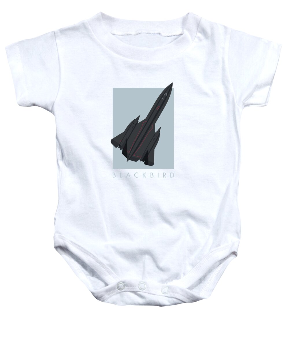 Aircraft Baby Onesie featuring the digital art SR-71 Blackbird Jet Aircraft - Cloud by Organic Synthesis