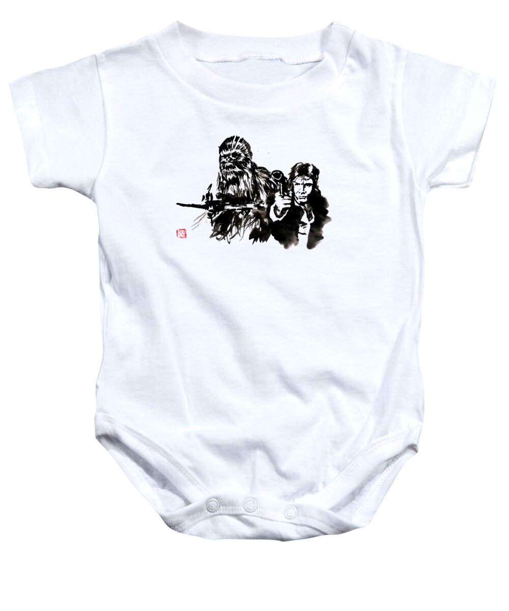 Star Wars Baby Onesie featuring the painting Star Wars by Pechane Sumie