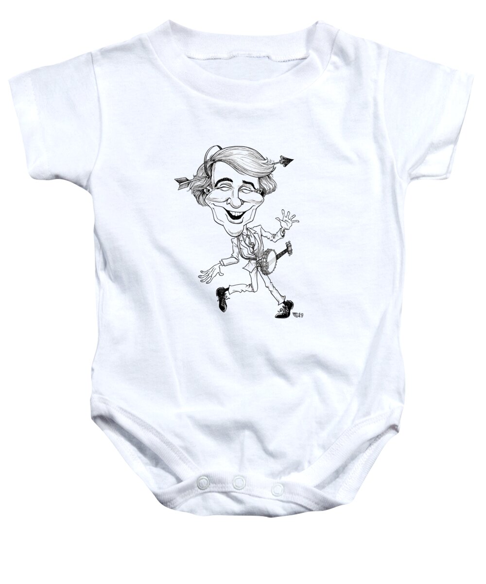 Caricature Baby Onesie featuring the drawing Steve Martin by Mike Scott