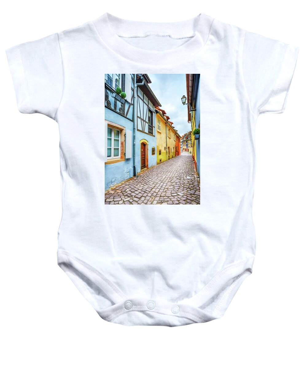 Alsace Baby Onesie featuring the photograph Street of Alsace, Colmar by Stefano Orazzini