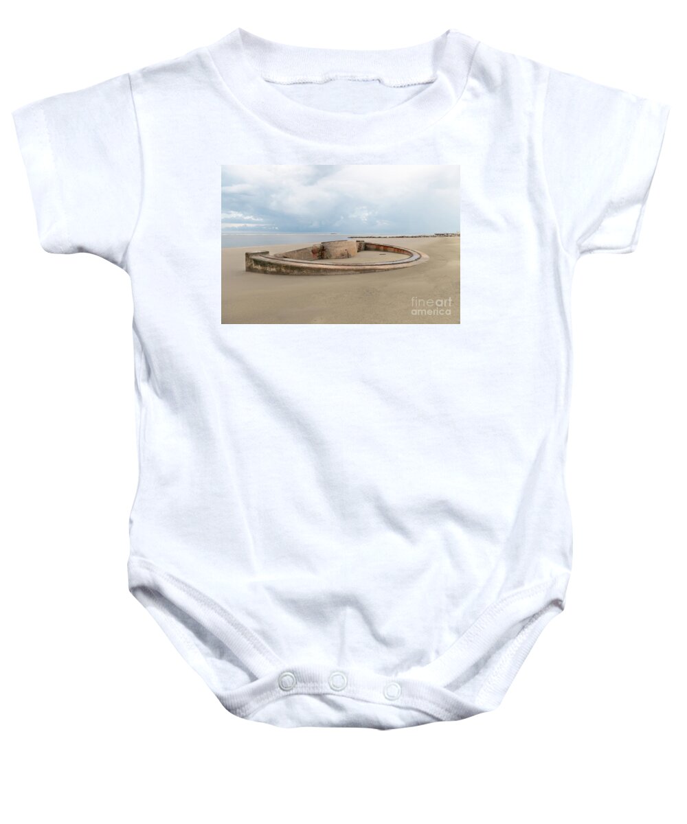 Historic Military Apparatus Baby Onesie featuring the photograph Sullivan's Island Coastal Defense - Panama Mount by Dale Powell