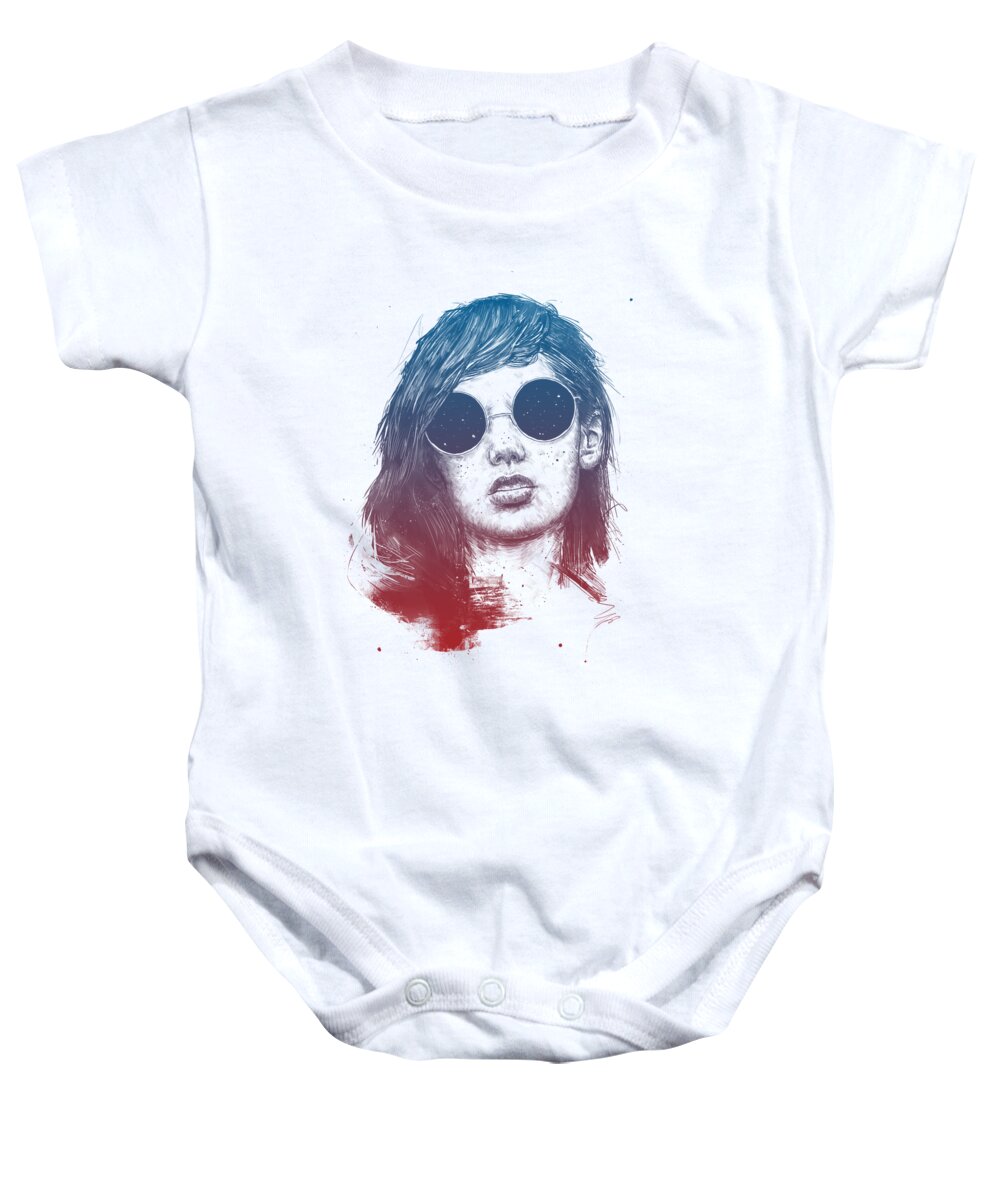 Summer Baby Onesie featuring the drawing Summer Nights by Balazs Solti