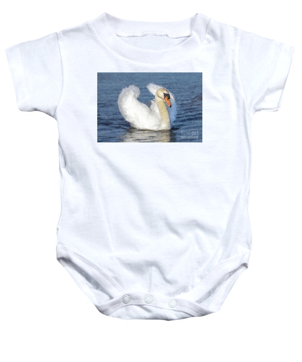 Paint Baby Onesie featuring the photograph Swan paint by MPhotographer