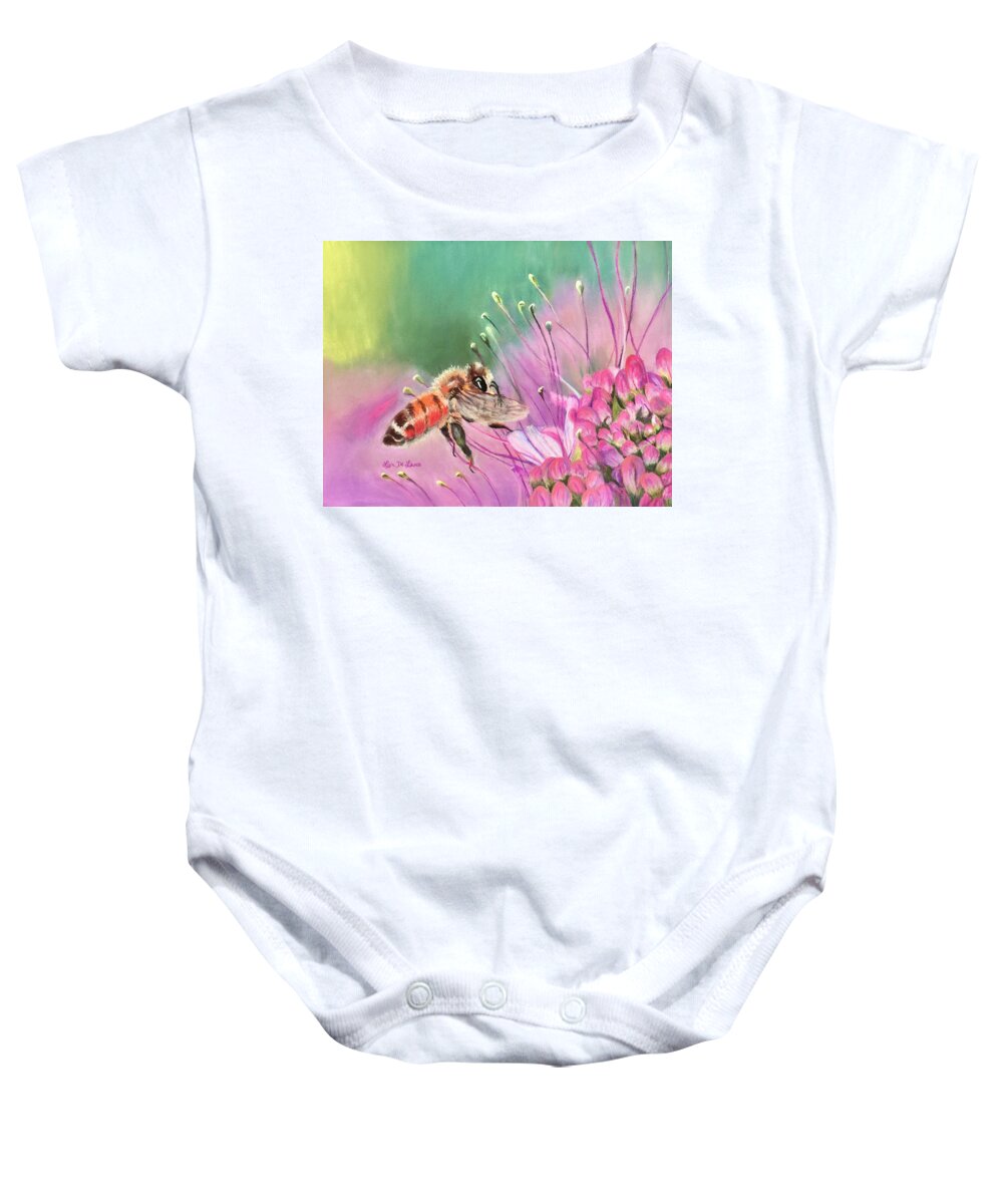 Bee Baby Onesie featuring the pastel Sweet Bee by Lyn DeLano