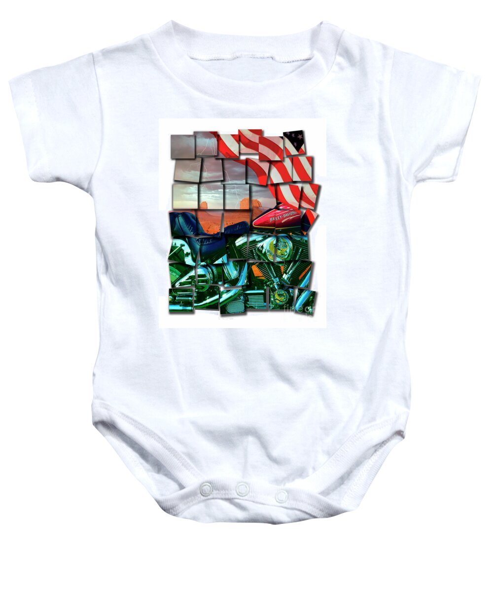 Nag000166wi Baby Onesie featuring the digital art The American Dream by Edmund Nagele FRPS