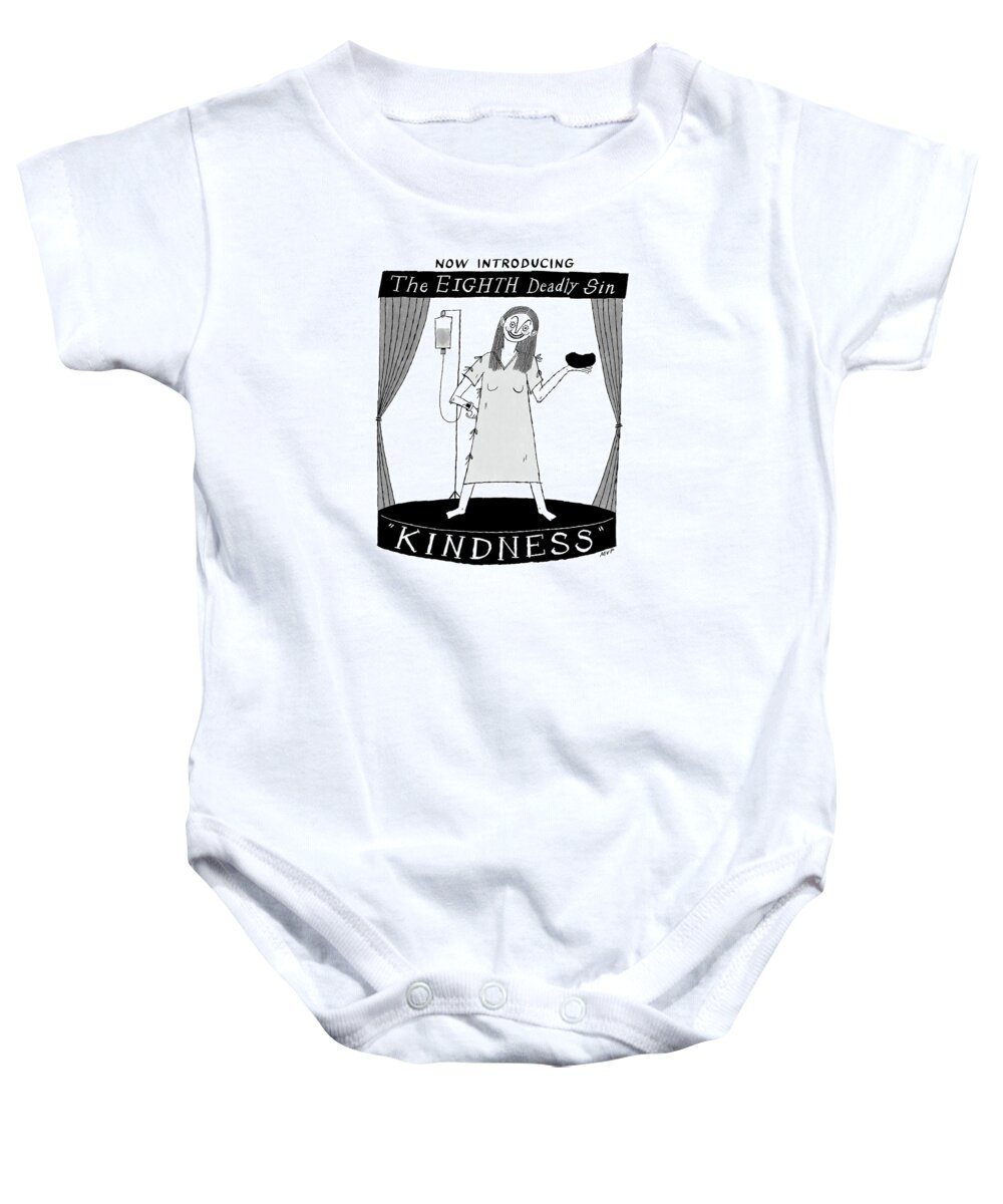 Captionless Baby Onesie featuring the drawing The Eighth Deadly Sin by Millie von Platen