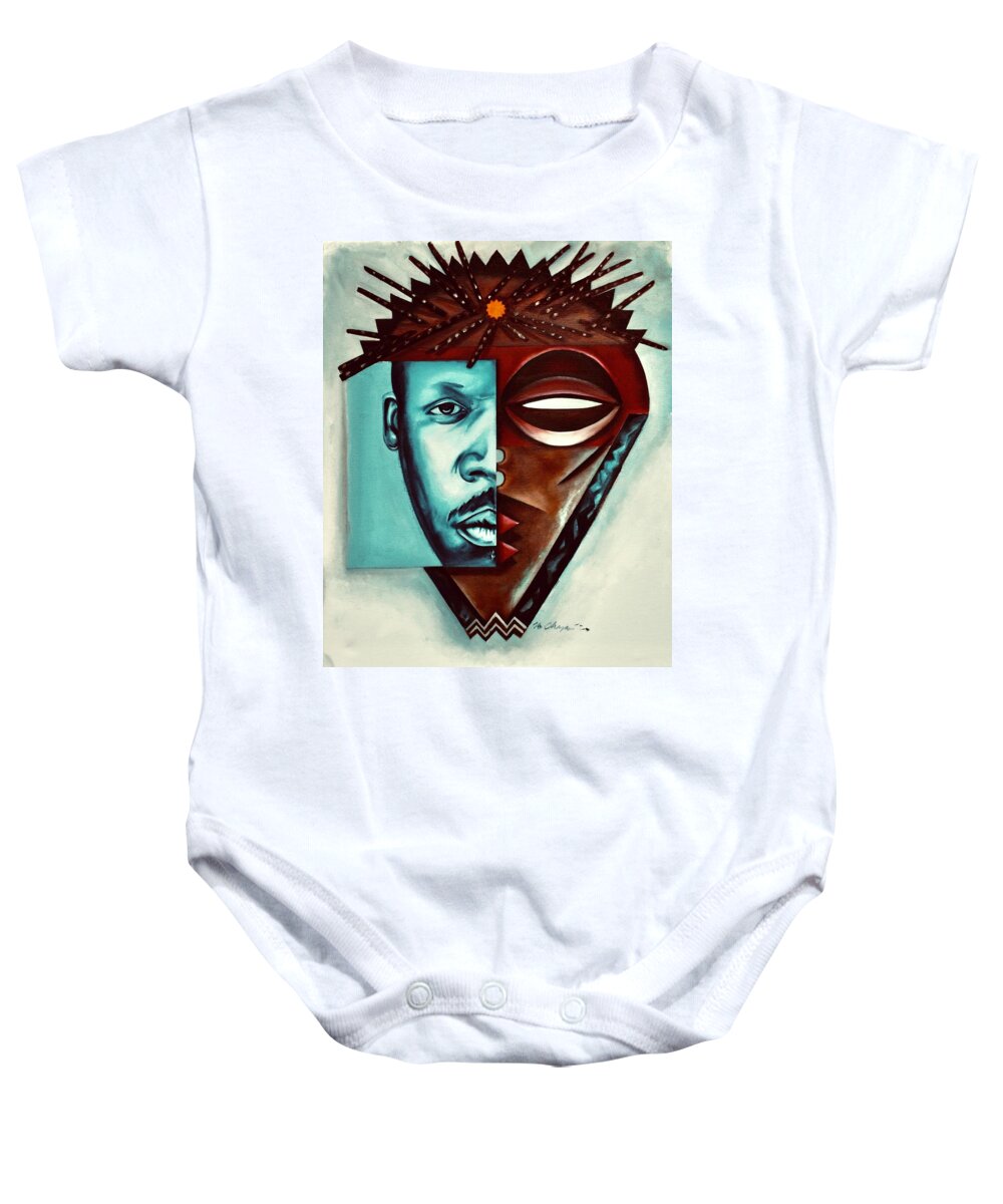 Keyon Harrold Baby Onesie featuring the painting The Eternal Duality of Eminence / a portrait of Keyon Harrold by Martel Chapman