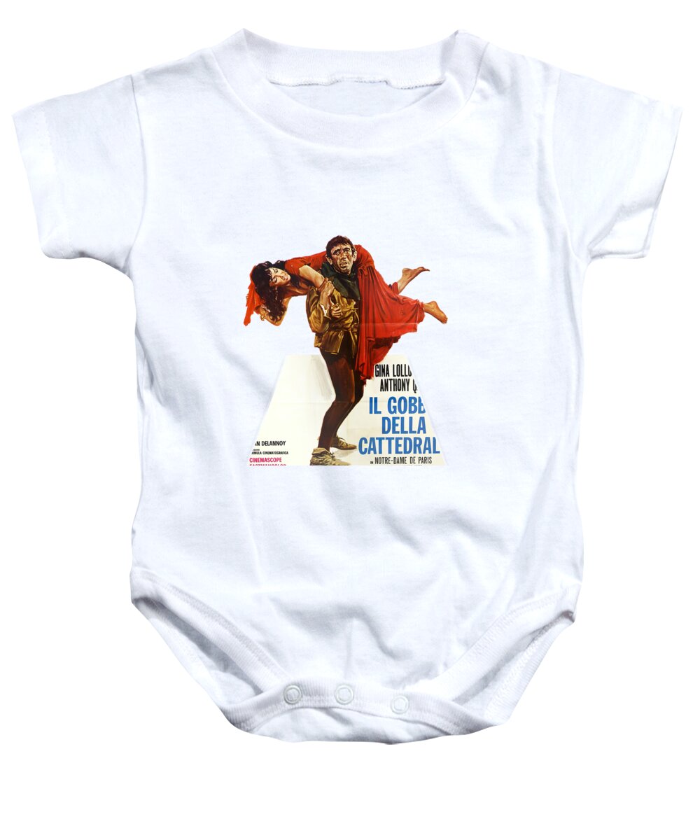 Hunchback Baby Onesie featuring the mixed media ''The Hunchback of Notre Dame'', 1956, 3d movie poster by Movie World Posters