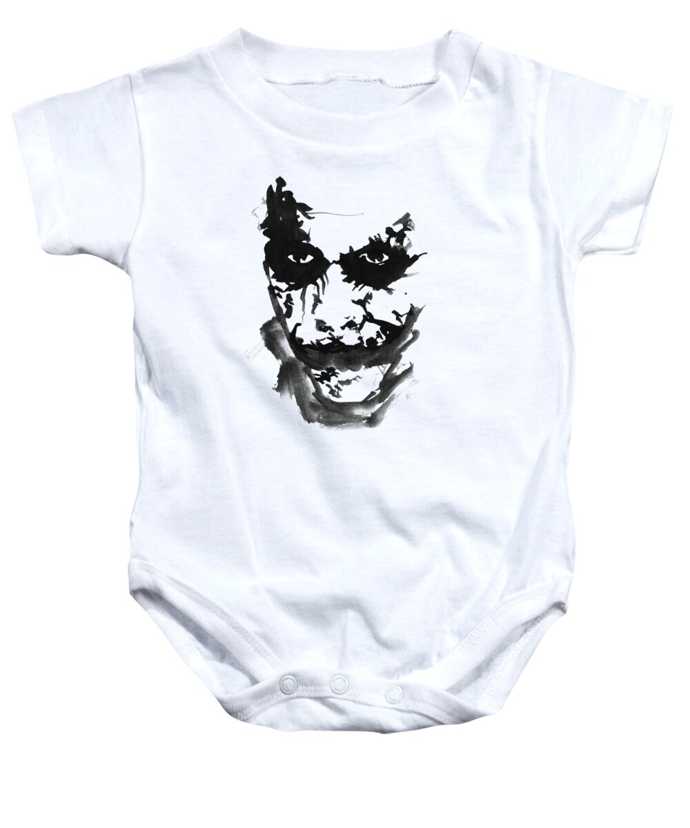 The Joker Baby Onesie featuring the painting The Joker 03 by Pechane Sumie