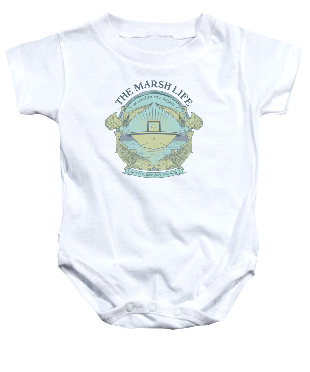 Saltwater Baby Onesie featuring the digital art The Marsh Life by Kevin Putman