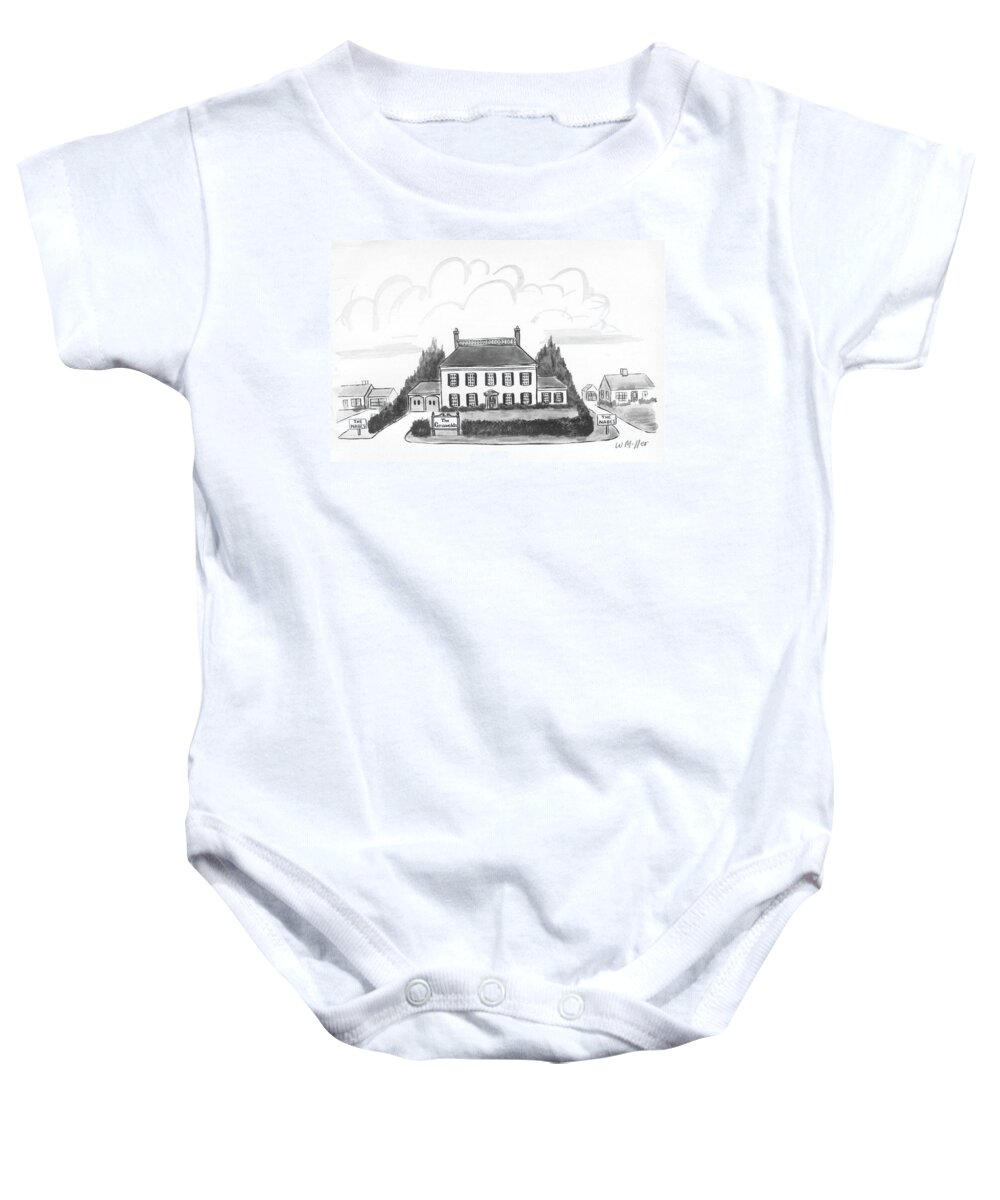 Captionless Baby Onesie featuring the drawing The Nabes by Warren Miller