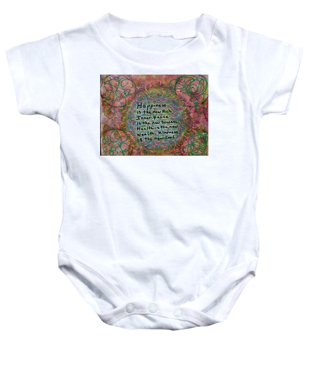 Happiness Baby Onesie featuring the painting The New Rich by Leslie Porter