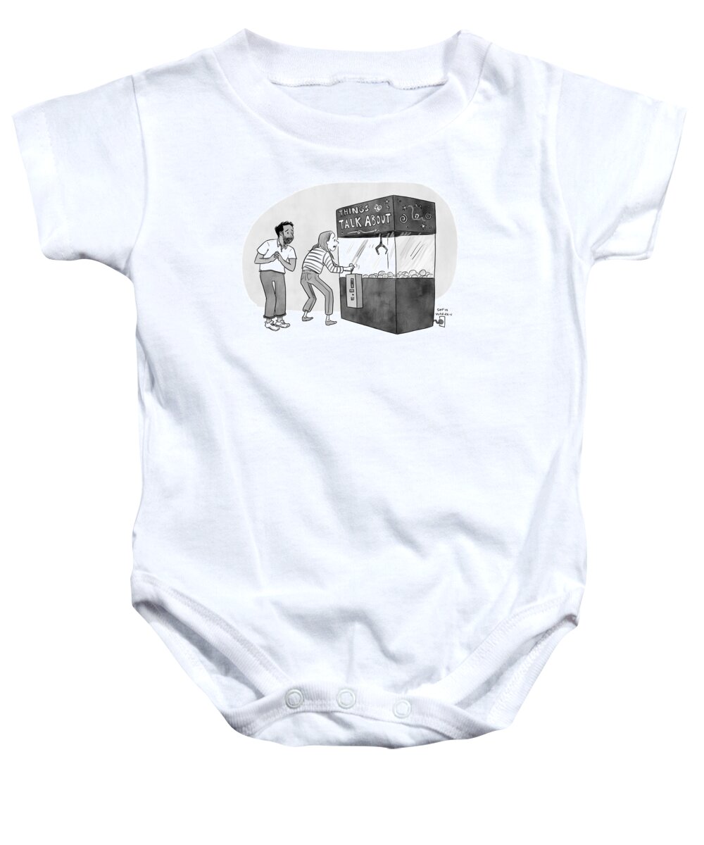 Captionless Baby Onesie featuring the drawing Things To Talk About by Sofia Warren