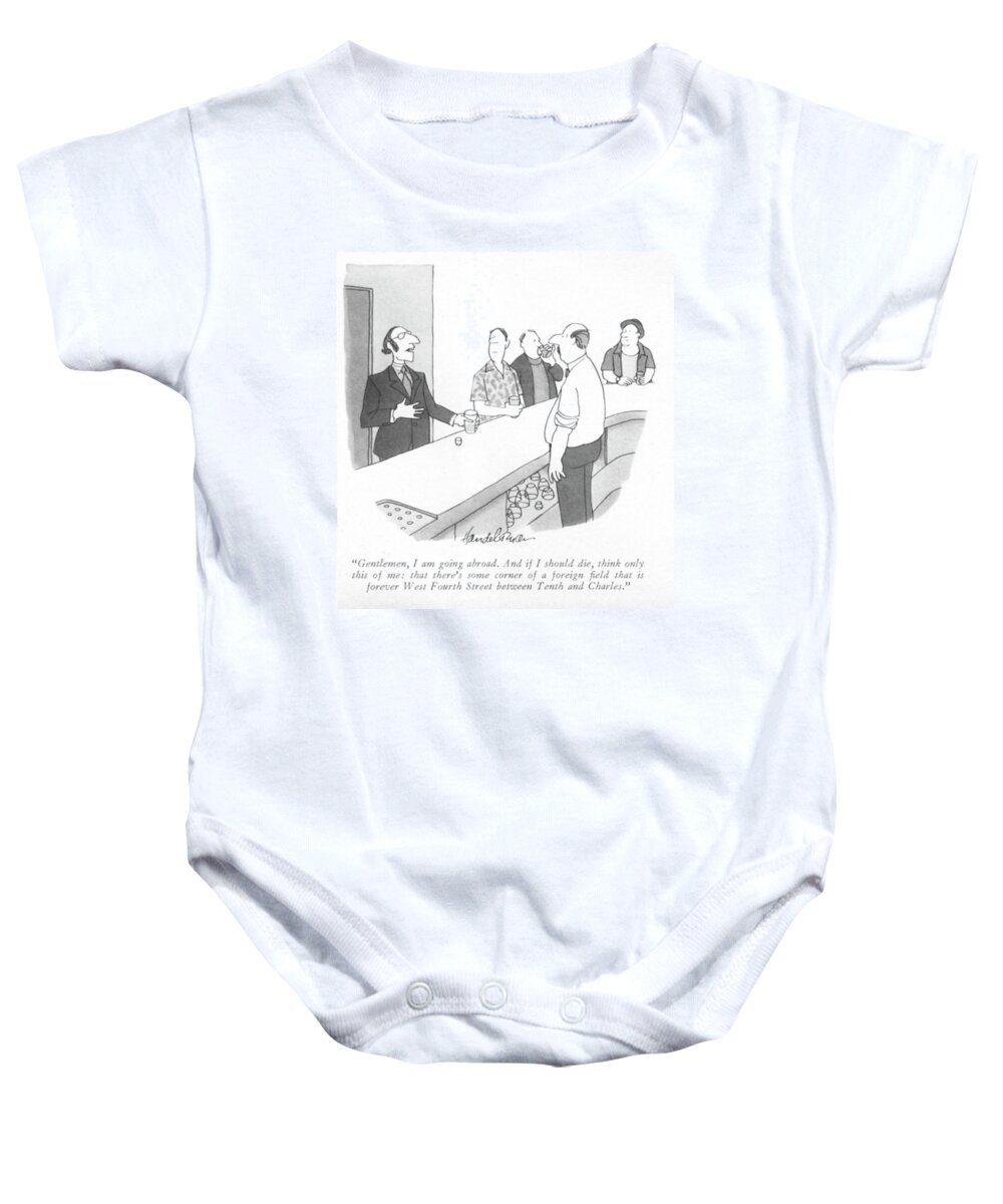 gentlemen Baby Onesie featuring the drawing Think Only This Of Me by JB Handelsman