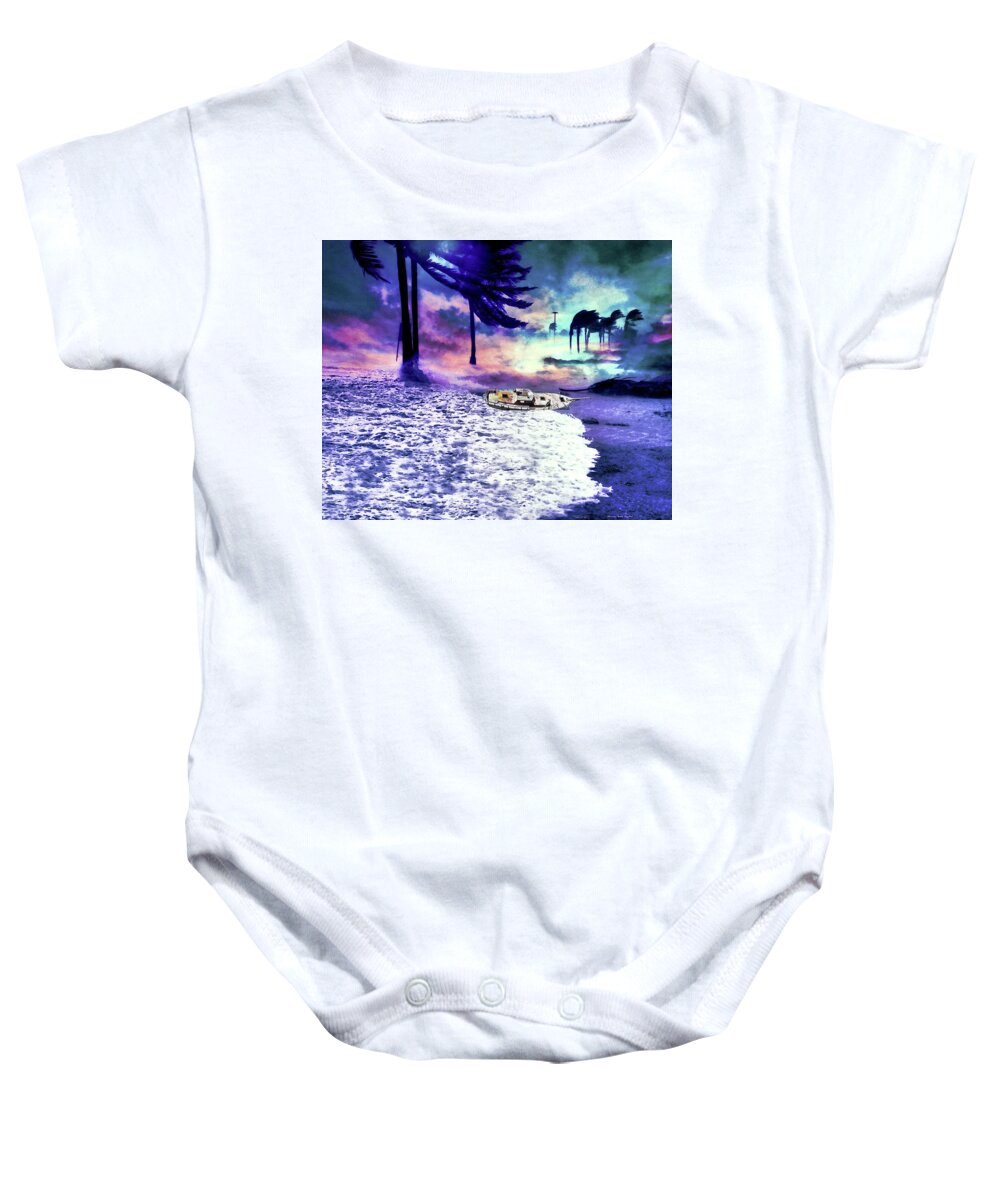 Beach Baby Onesie featuring the digital art Through the Storm by Norman Brule