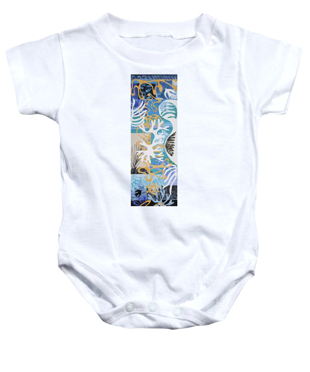 Sea Baby Onesie featuring the mixed media To the Sea by Julia Malakoff