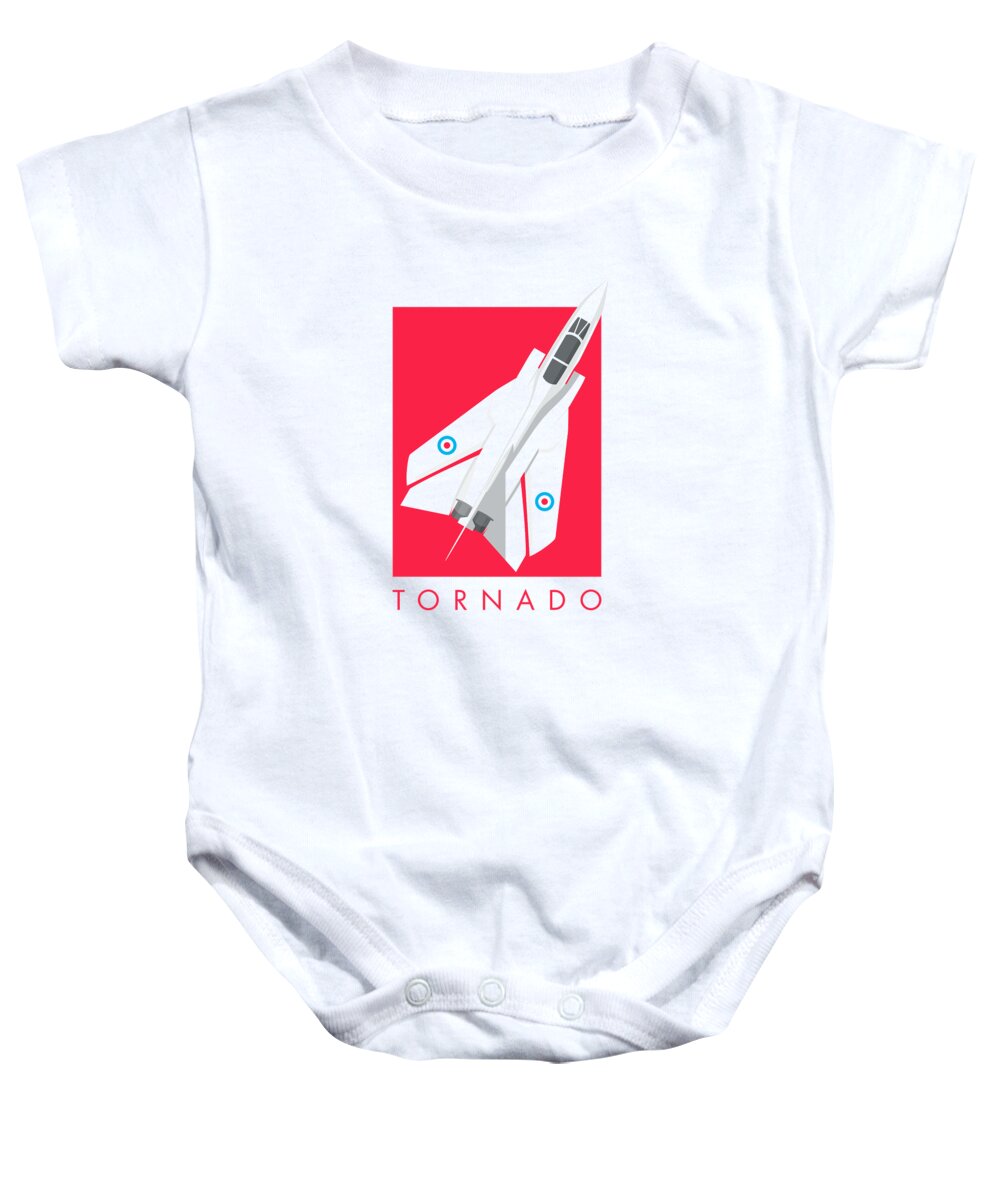 Aircraft Baby Onesie featuring the digital art Tornado Swing Wing Jet - Crimson by Organic Synthesis