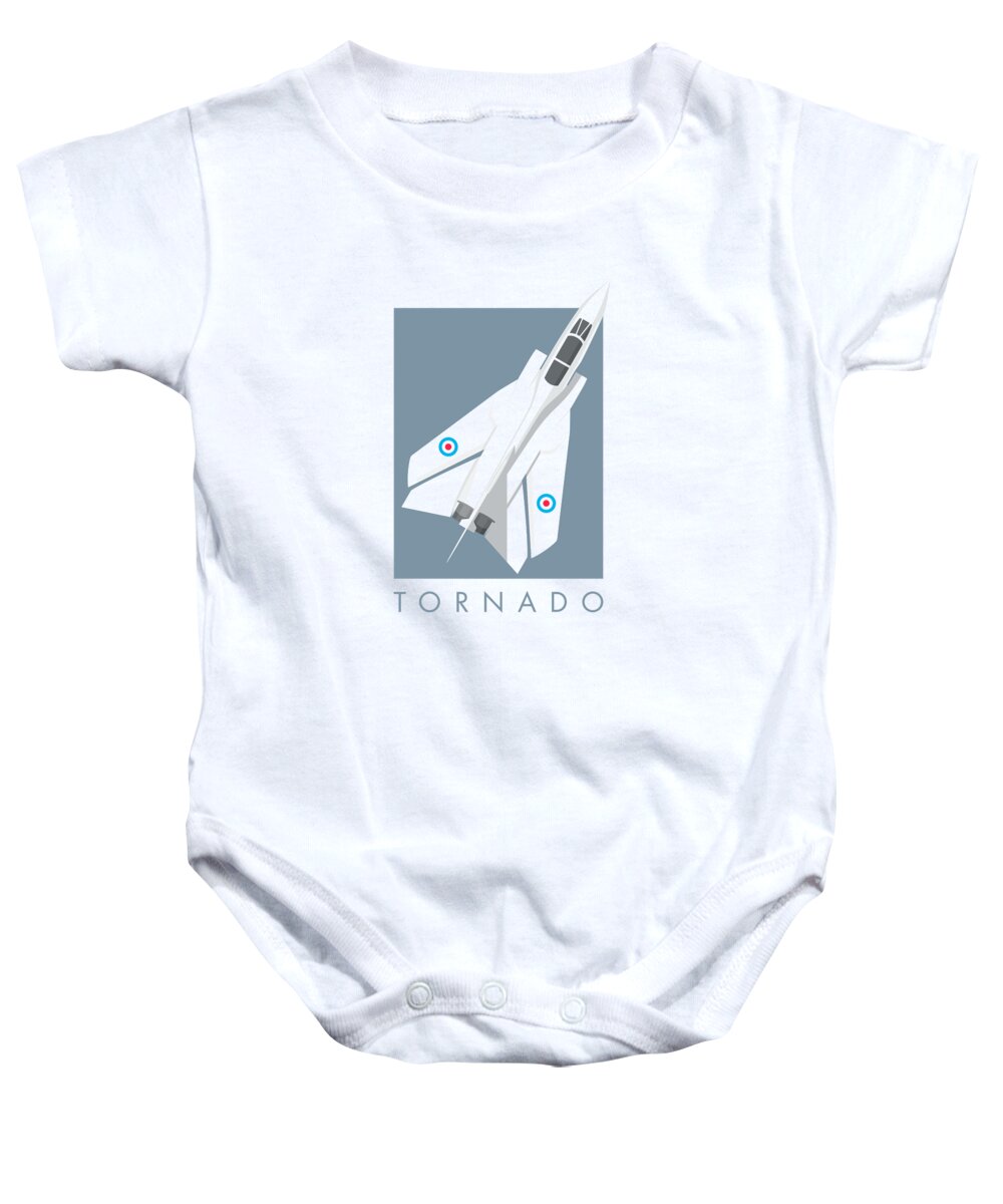 Aircraft Baby Onesie featuring the digital art Tornado Swing Wing Jet - Slate by Organic Synthesis