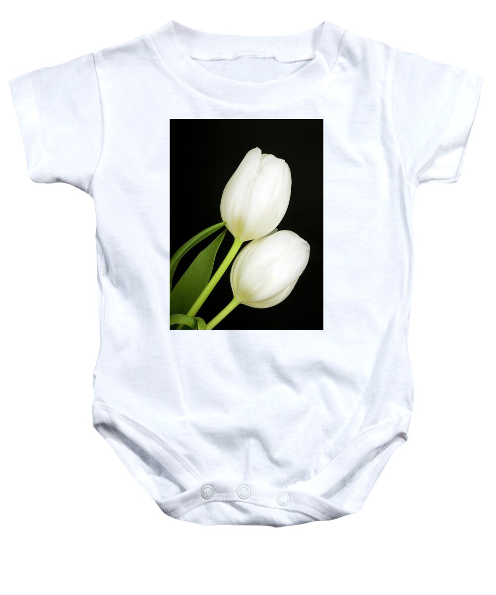 Tulip Baby Onesie featuring the photograph White Tulips by Robert Dann