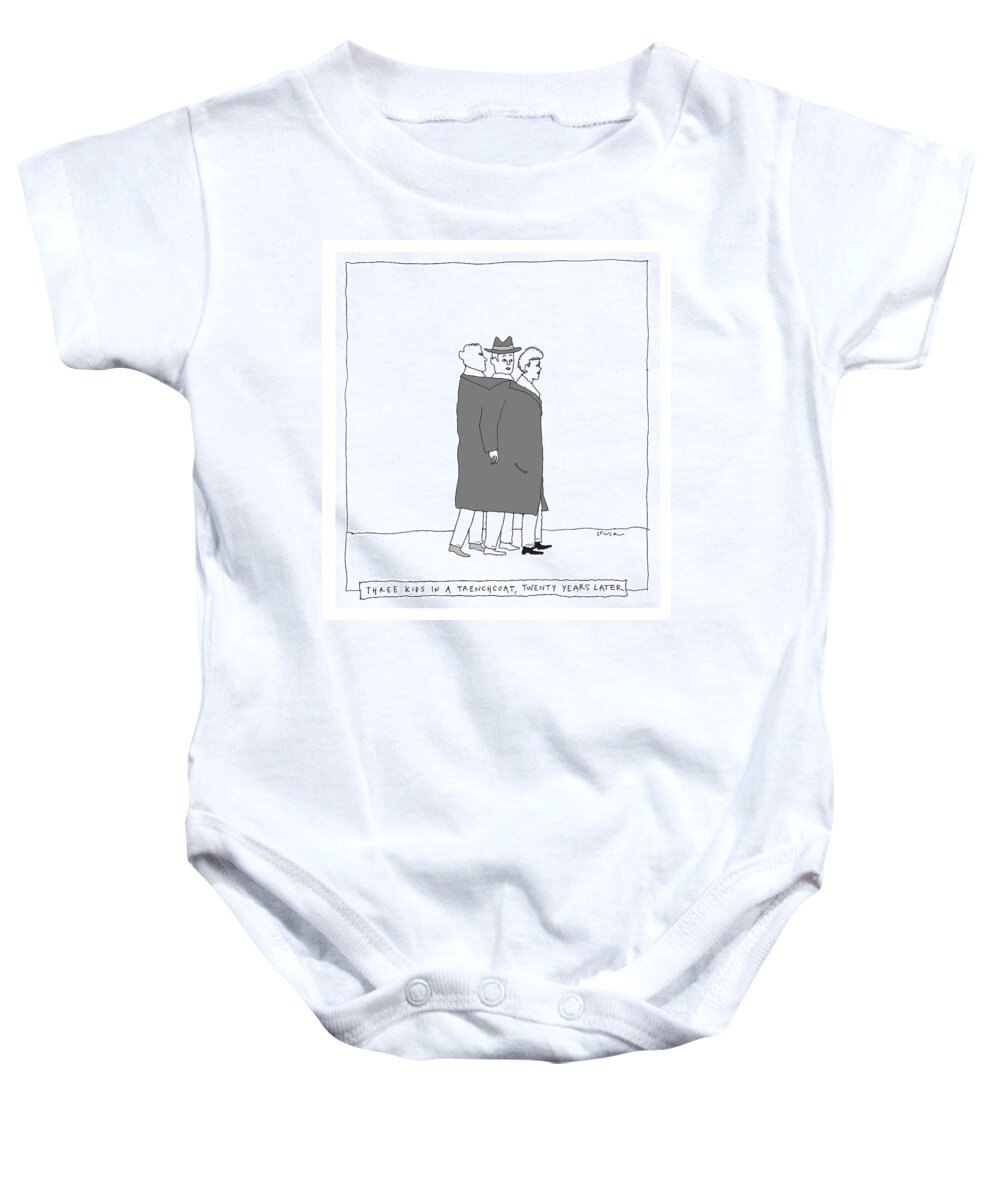 Captionless Baby Onesie featuring the drawing Twenty Years Later by Liana Finck