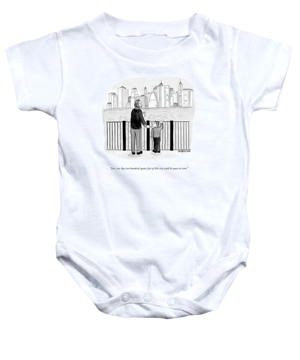 son Baby Onesie featuring the drawing Two Hundred Square Feet Of This City by Amy Kurzweil