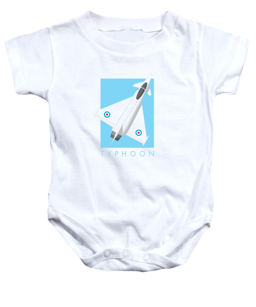 Typhoon Baby Onesie featuring the digital art Typhoon Jet Fighter Aircraft - Sky by Organic Synthesis
