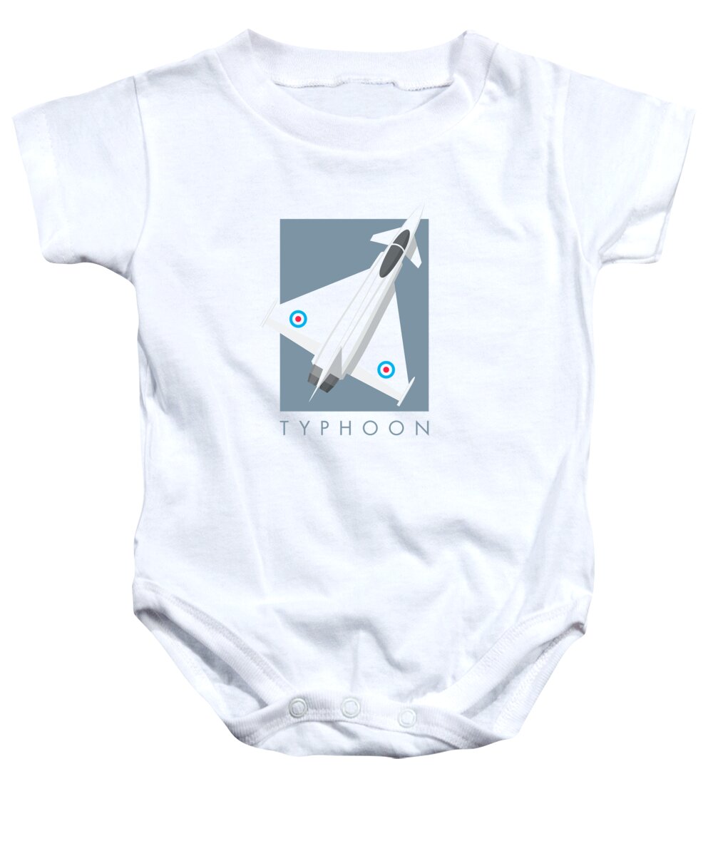 Typhoon Baby Onesie featuring the digital art Typhoon Jet Fighter Aircraft - Slate by Organic Synthesis
