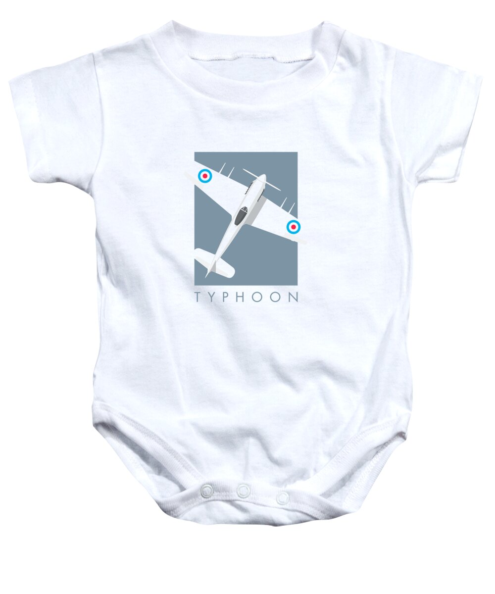 Aircraft Baby Onesie featuring the digital art Typhoon WWII Fighter Aircraft - Slate by Organic Synthesis