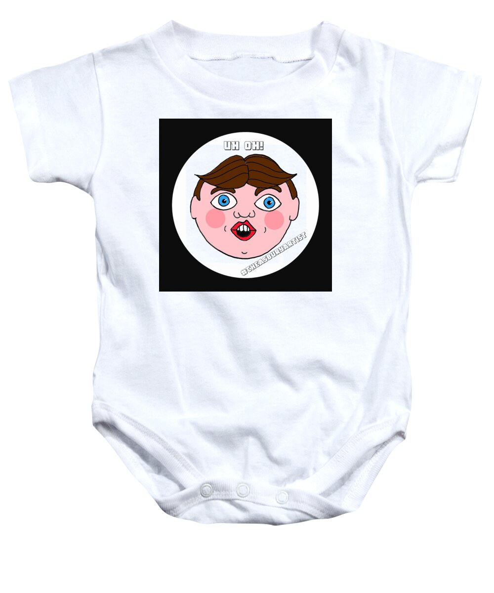 Tillie Baby Onesie featuring the painting Uh Oh by Patricia Arroyo